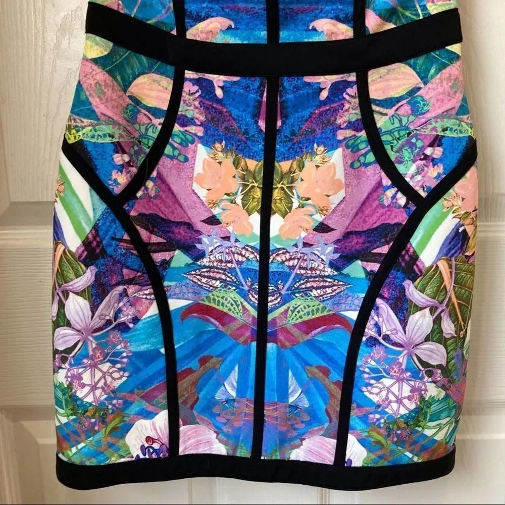 FINDERS KEEPERS Winter Birds Dress Hibiscus Print and Black Size XS - Picture 9 of 15